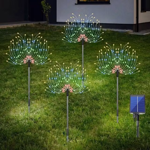 Kelvenix 4-Piece Set of 120 LED Solar Garden Lights in White and Multicolour – 1
