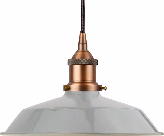 SE Home Trinity Small Metal Pendant Light in French Grey and Matt Antique Copper