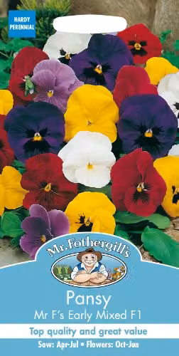 Mr Fothergill's Mr F's Early Mixed F1 Pansy Multicolour Flower Seeds – 1