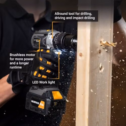 Batavia Maxxpack 18V Cordless Brushless Combi Drill 60 Nm, Black (Without Battery and Charger) – 3