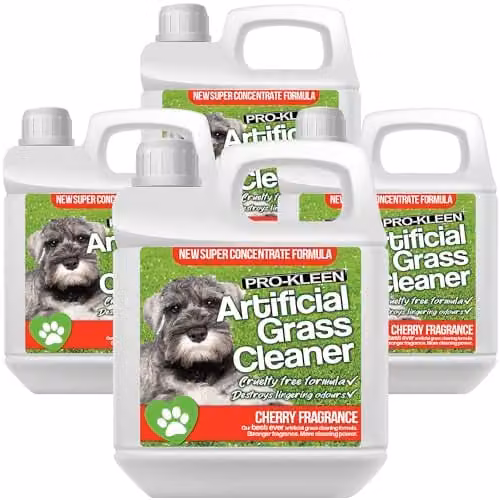 Pro-Kleen 4-in-1 Artificial Grass Cleaner and Pet Friendly Disinfectant with Deodoriser, Cherry Fragrance, 4 x 1 Litre