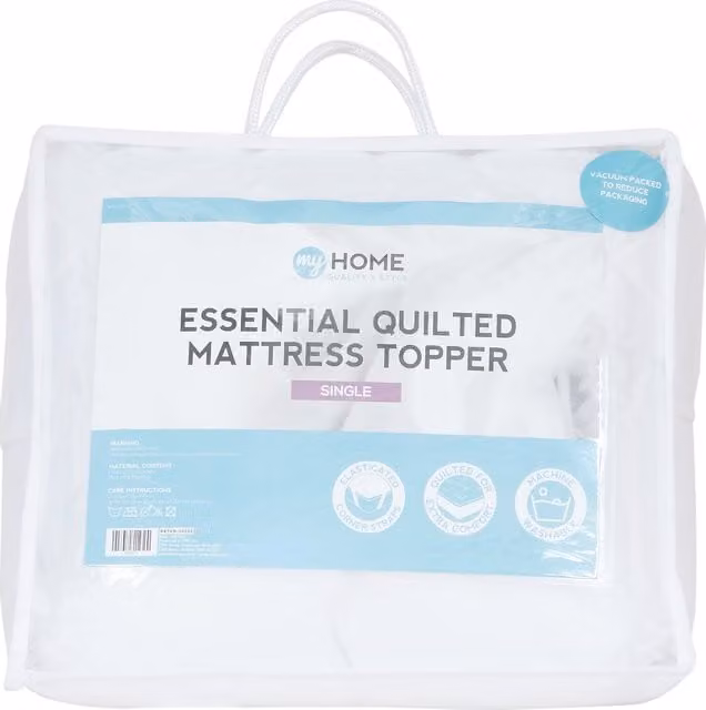 My Home Soft Quilted Mattress Topper in White, W/D/H: 90 x 190 cm