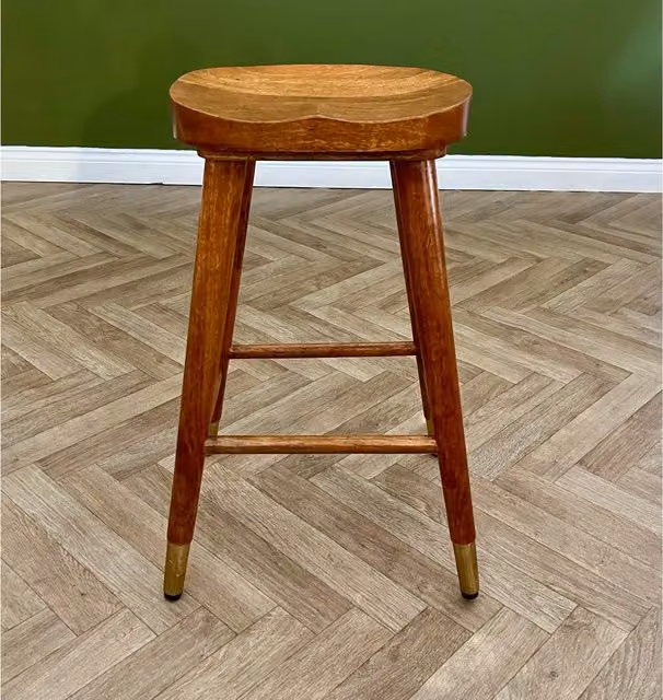 Elm Home And Garden Brown Mango Wood Bar Stool, Height: 68 cm