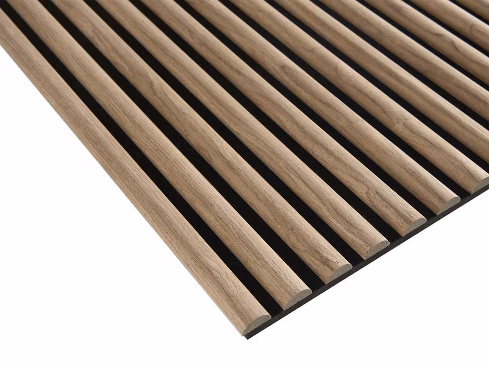 Fuse Acoustic Wooden Reeded Wall Panel in Walnut Effect, Brown, W: 60 cm, H: 240 cm – 6