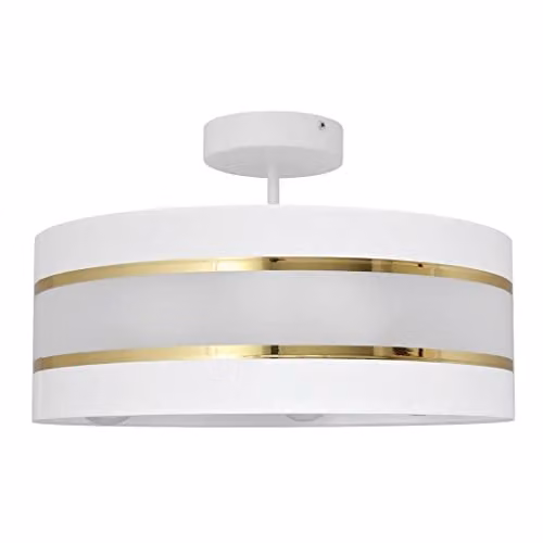 Netlighting Helam Helen Cylindrical Ceiling Light in White and Gold/Brass, Diameter: 40 cm