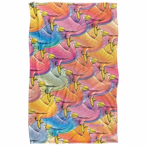 JQ Licensing Royce Mcclure Flocking Birds Pattern Super Soft Fleece Throw Blanket, Multicolour, W: 91 cm, D: 147 cm – 1