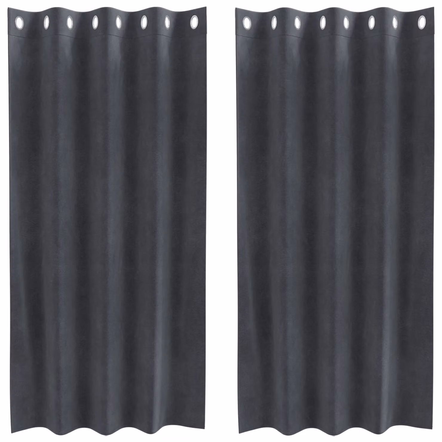 Berkfield Home Light Grey Velvet Blackout Curtains with Eyelets, 2 Pack, W: 140 cm, H: 175 cm – 2