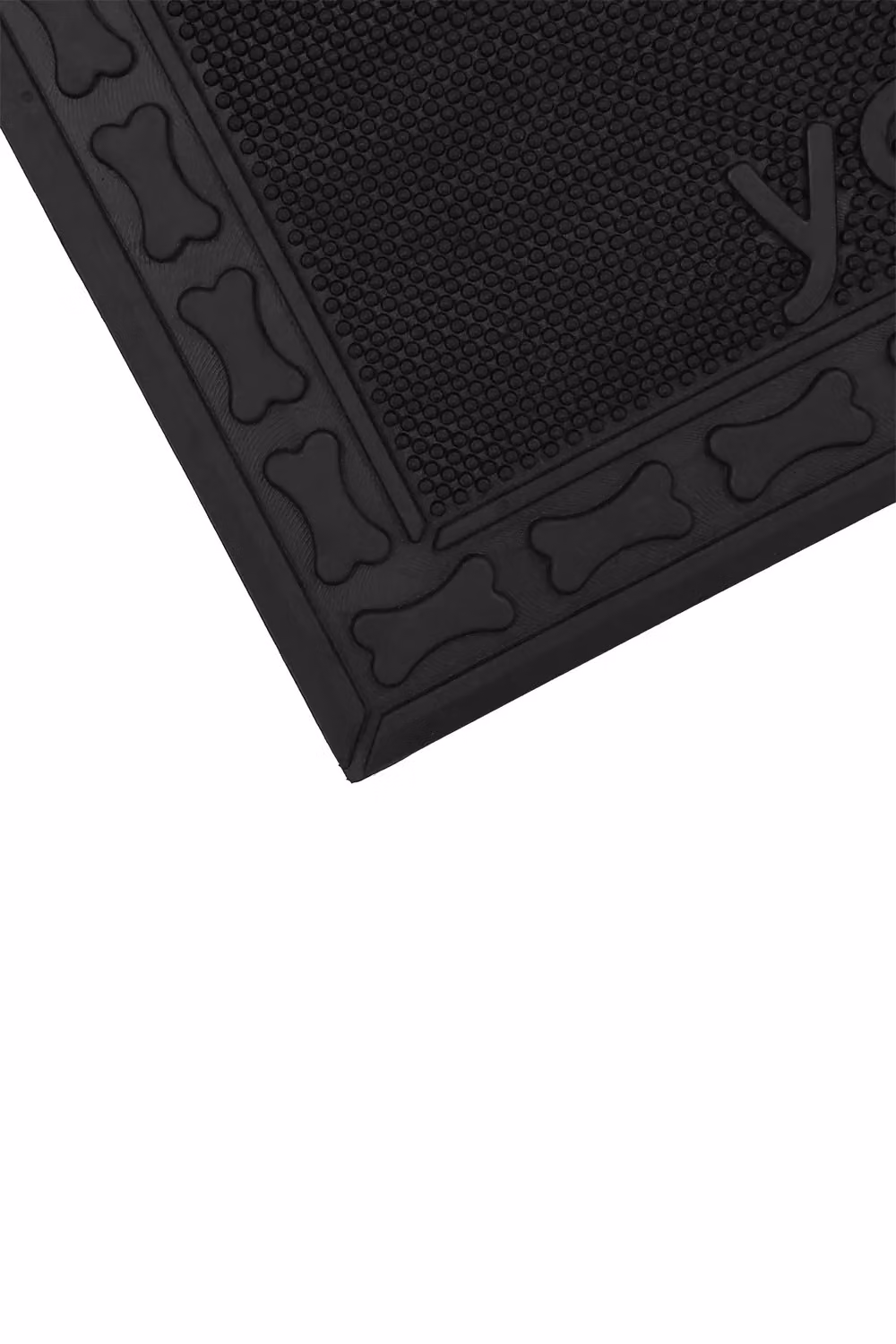JVL Black Rubber Pin Scraper Doormat, W: 40 cm, D: 70 cm – 3