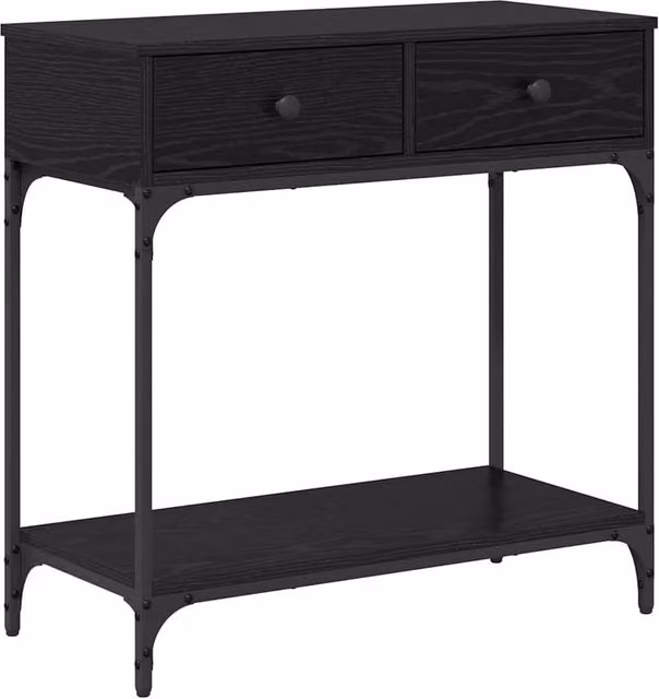 Berkfield Home Black Oak Console Table, W/D/H: 75 x 34.5 x 75 cm – 1