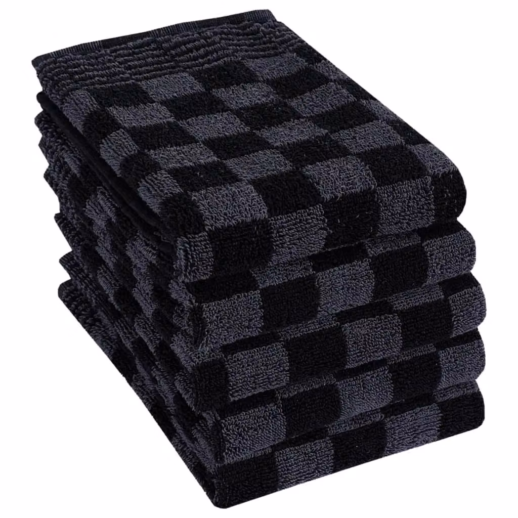 Berkfield Home 10 Piece Cotton Towel Set in Black and Grey – 4