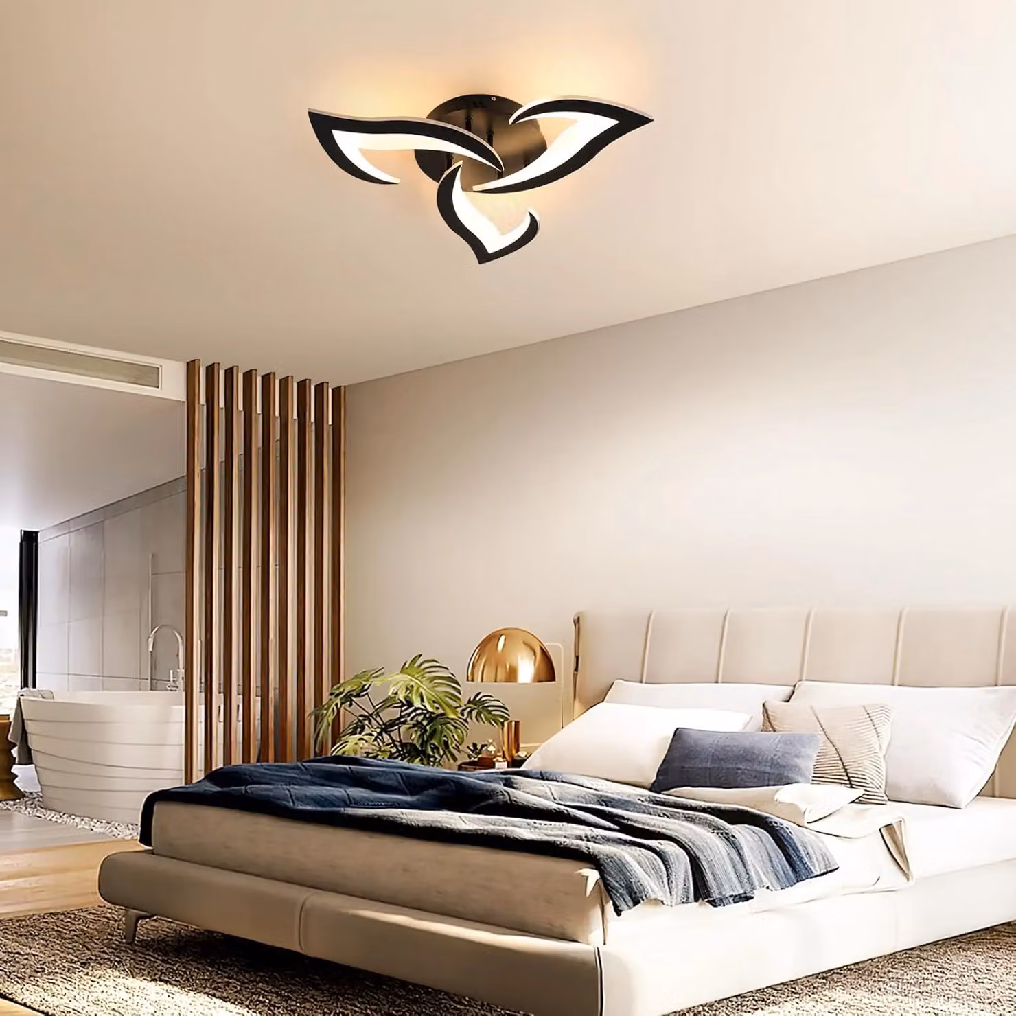 COMELY 35W Modern Dimmable LED Ceiling Lamp with Remote Control, Black, Diameter: 58 cm – 2