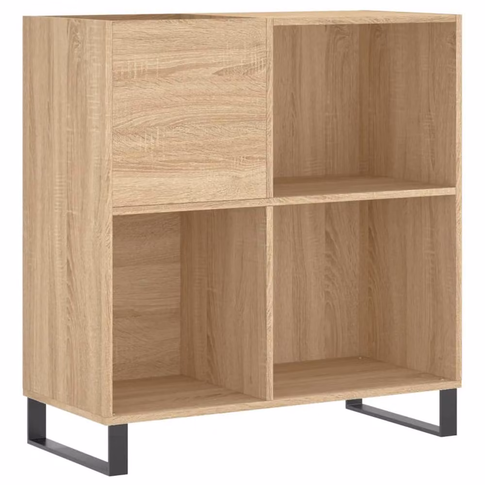 Berkfield Home Record Cabinet in Sonoma Oak, Light Brown, W: 84.5 cm, D: 38 cm, H: 89 cm – 2