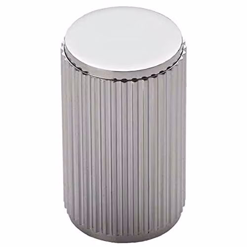 Loops Lined Cylindrical Cupboard Door Knob in Polished Chrome