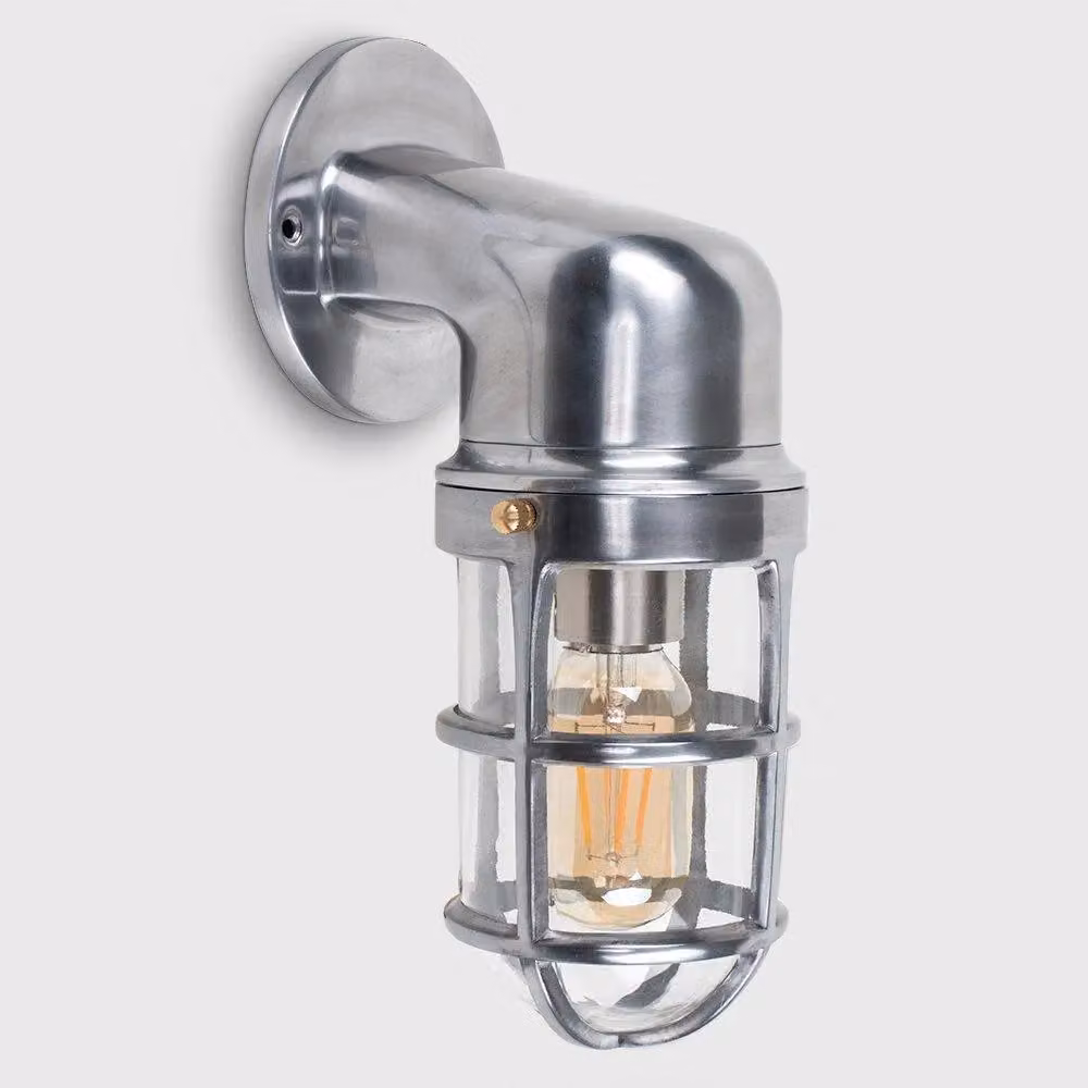 ValueLights Quay Maritime Silver Metal Outdoor Wall Lantern with Transparent Glass – 2