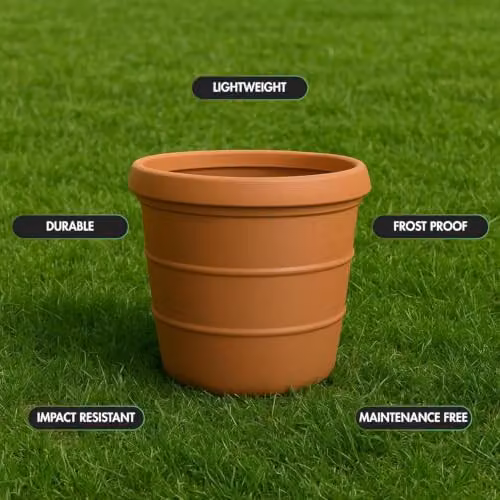 Trifibre Classic Roto Moulded Planter Pot in Brown, Diameter: 66 cm, Height: 61 cm – 2