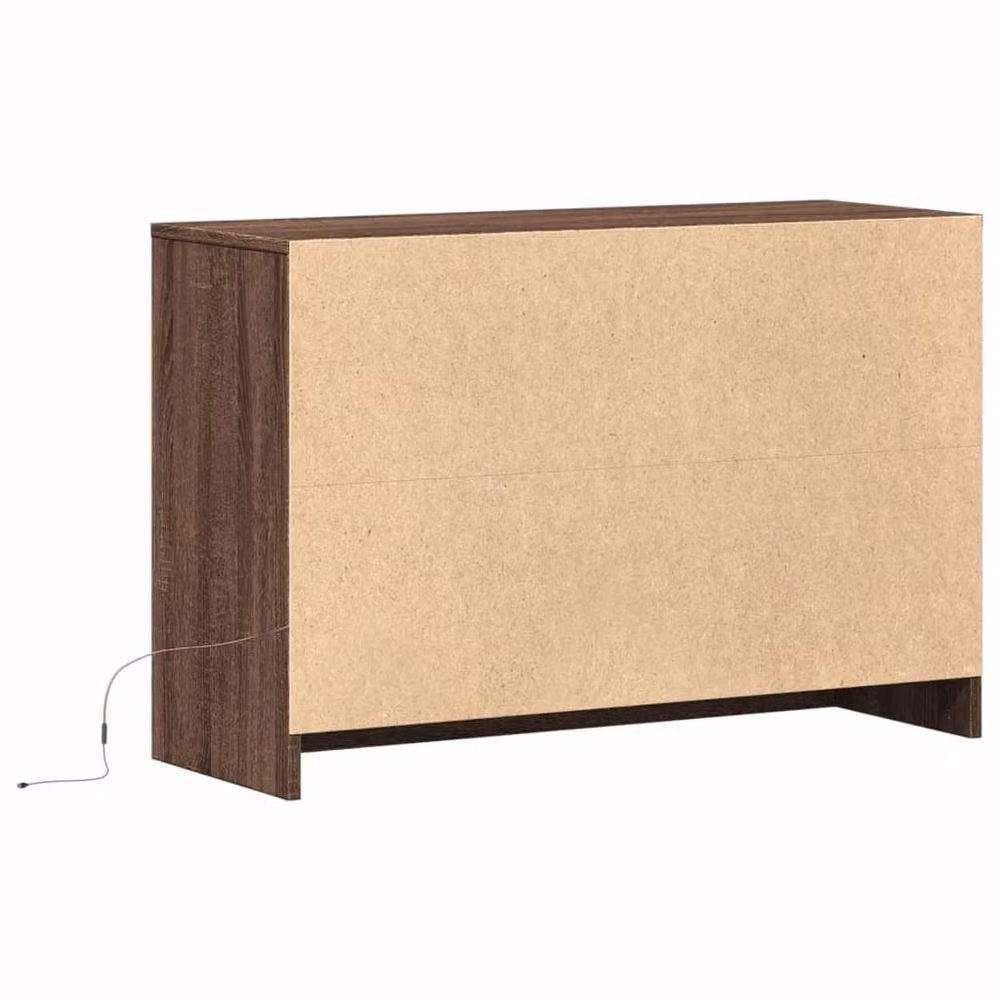 Berkfield Home Modern TV Cabinet with LED in Brown Oak, W/D/H: 91 x 34 x 61 cm – 5
