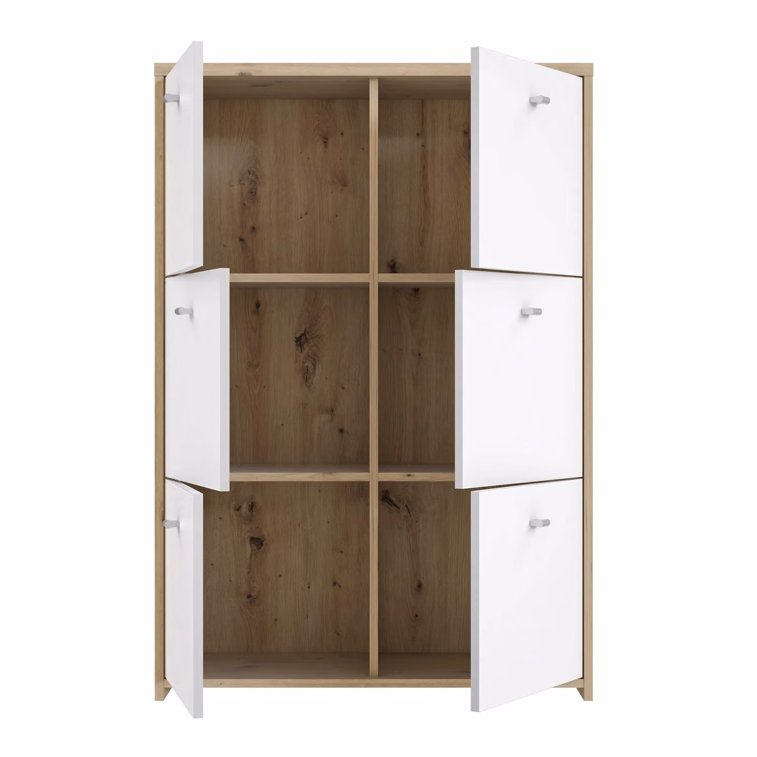 Furniture To Go Modern 6-Door Freestanding Storage Cabinet in Brown and White – 3
