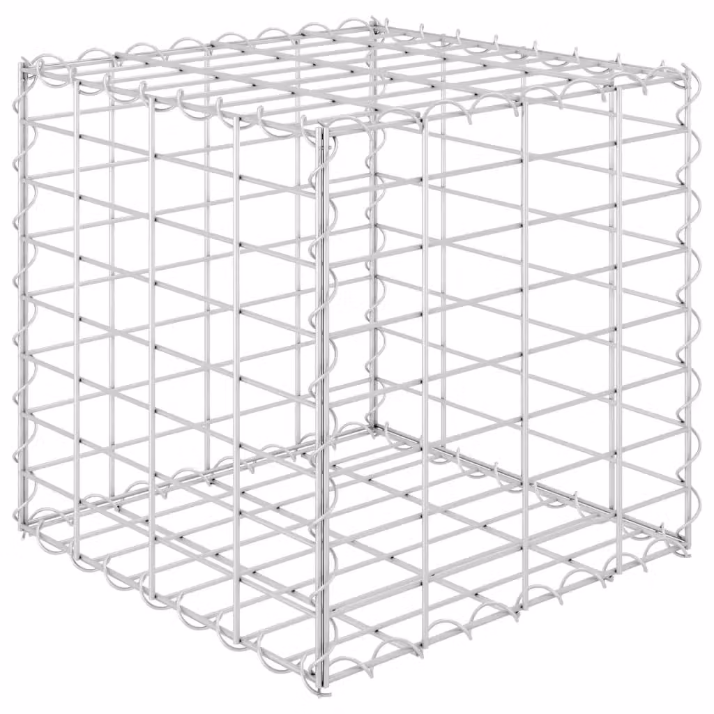 Berkfield Home Cube Gabion Raised Bed in Silver Steel Wire Mesh, W/D/H: 40 x 40 x 40 cm – 2