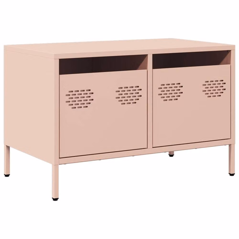 Berkfield Home Pink Modern TV Cabinet in Matt Cold-rolled Steel W/D/H: 68 x 39 x 43.5 cm – 3