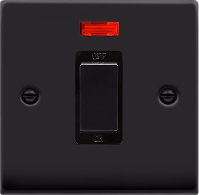SE HOME Black Flush 1 Gang Plastic Switch Plate