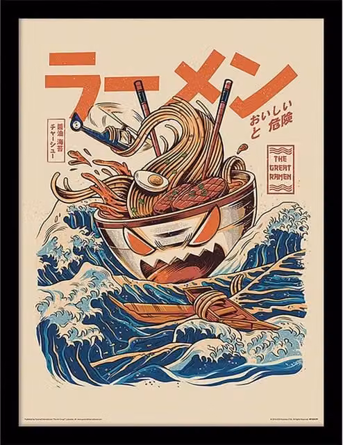 Ilustrata Great Ramen Multicolour Paper Poster Illustration – 1