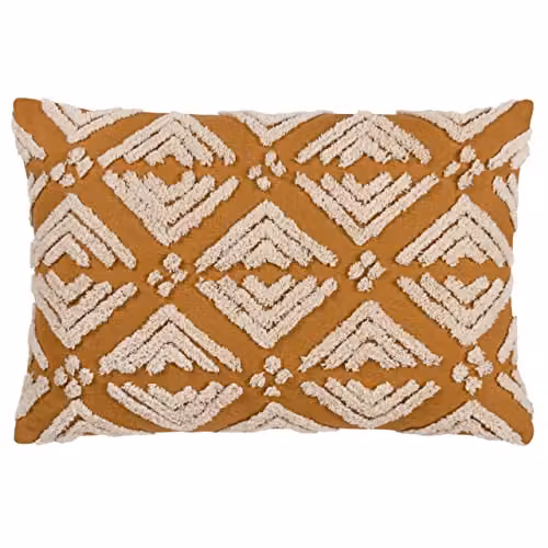 Riva Home Boho Graphic Rectangular Cotton Cushion in Gold, W/D/H: 40 x 40 x 1 cm – 2