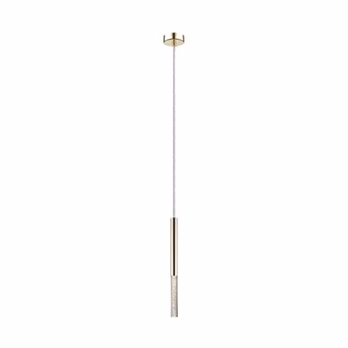 Zumaline One Integrated LED Pendant Ceiling Light in Gold and Transparent Glass