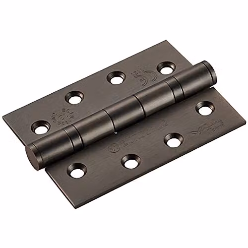 Loops Pair of Matt Bronze 13 Ball Bearing Butt Hinges, H x W x D: 102 x 76 x 0.3 cm