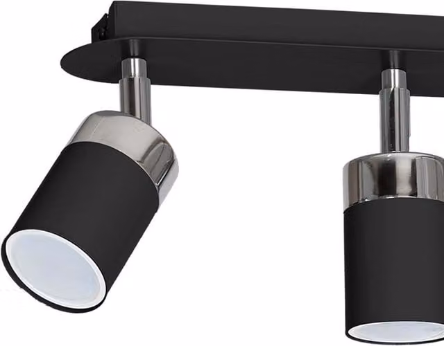 Milagro Joker Adjustable Ceiling Lamp in Matt Black and Chrome with 3x GU10 LED Support
