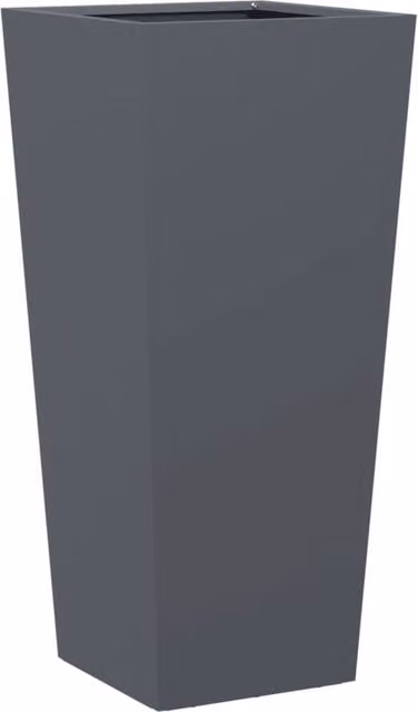 Berkfield Home Steel Garden Planter Tub in Anthracite, W/D/H: 35 x 35 x 75 cm