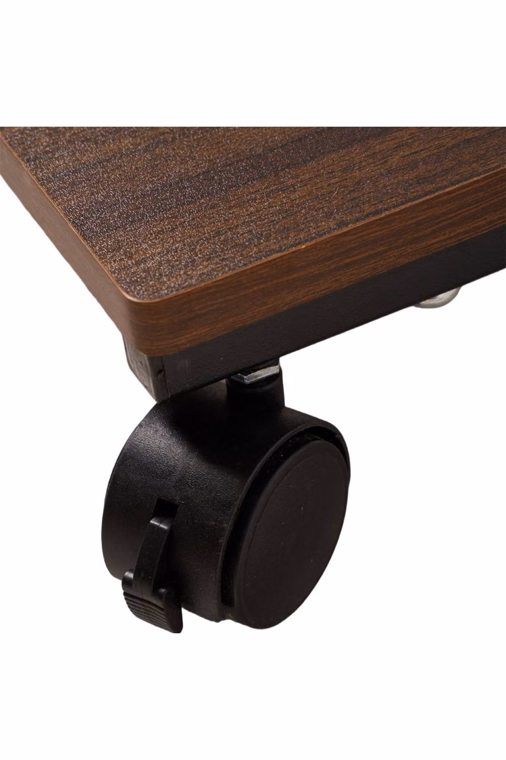 H&O Direct Modern C-Shaped Side Table with Storage Bag in Brown Walnut Finish – 5