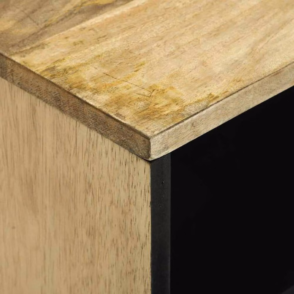 Berkfield Home Brown TV Cabinet in Solid Mango and Engineered Wood, W/D/H: 80 x 31.5 x 46 cm – 4