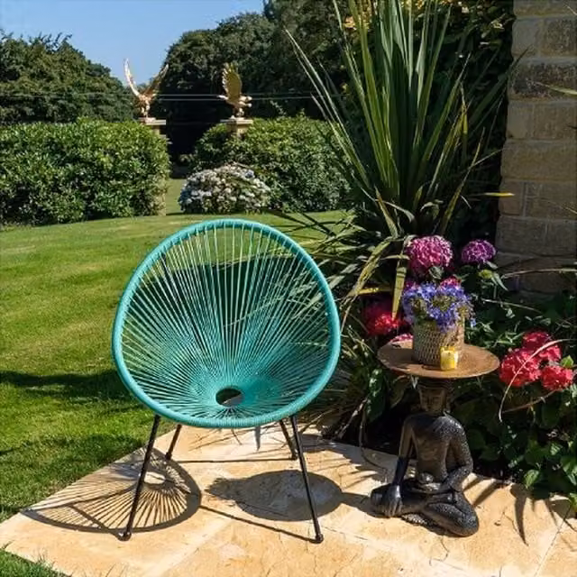 Madison & Mayfair Green Egg Chair, W/D/H: 70 x 85 x 75.5 cm