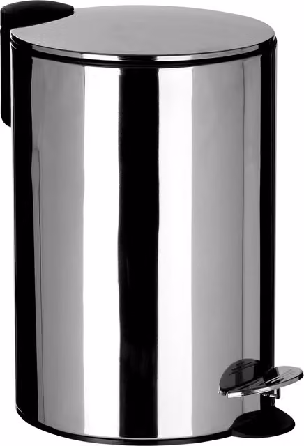 Orsina 12 Litre Silver Metal Pedal Bin with Soft Close Lid and Removable Inner Bucket