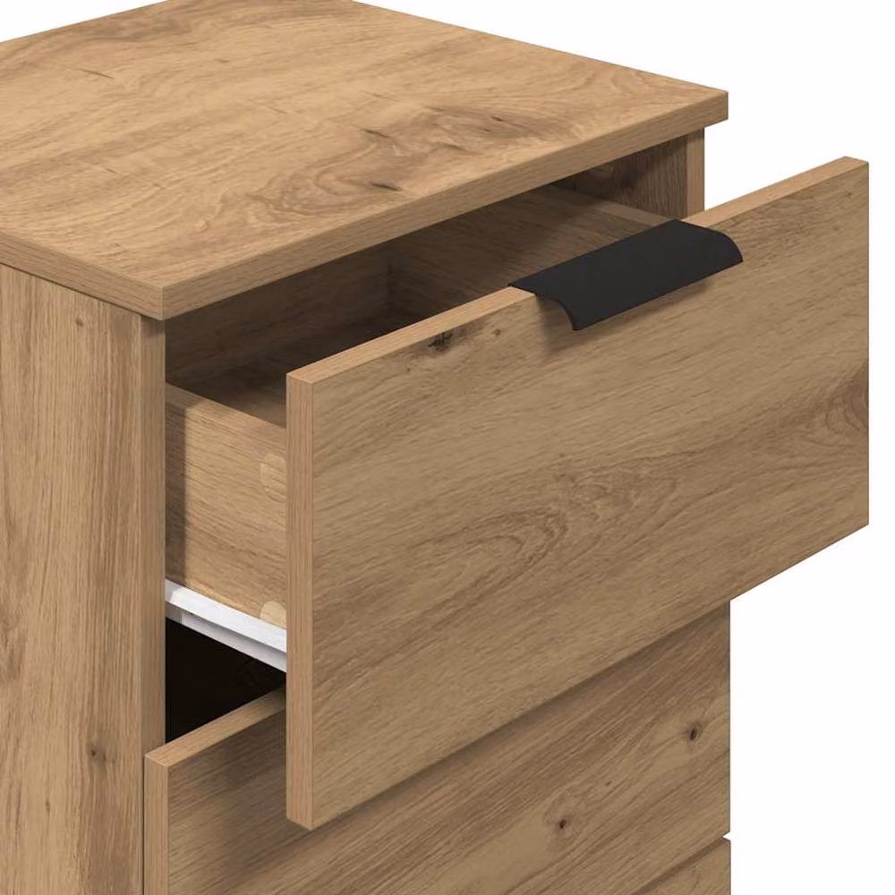 Berkfield Home Classic Bedside Cabinets, 2 Piece Set in Artisan Oak Brown, W/D/H: 40 x 36 x 65 cm – 3
