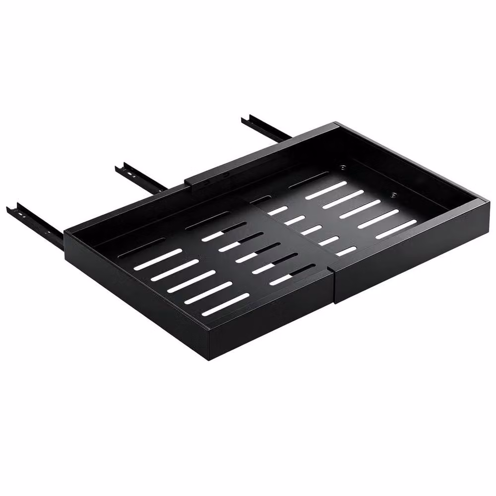 KORVIXA 2 Pack Expandable Black Metal Pull Out Kitchen Cabinet Drawer Inserts – 5