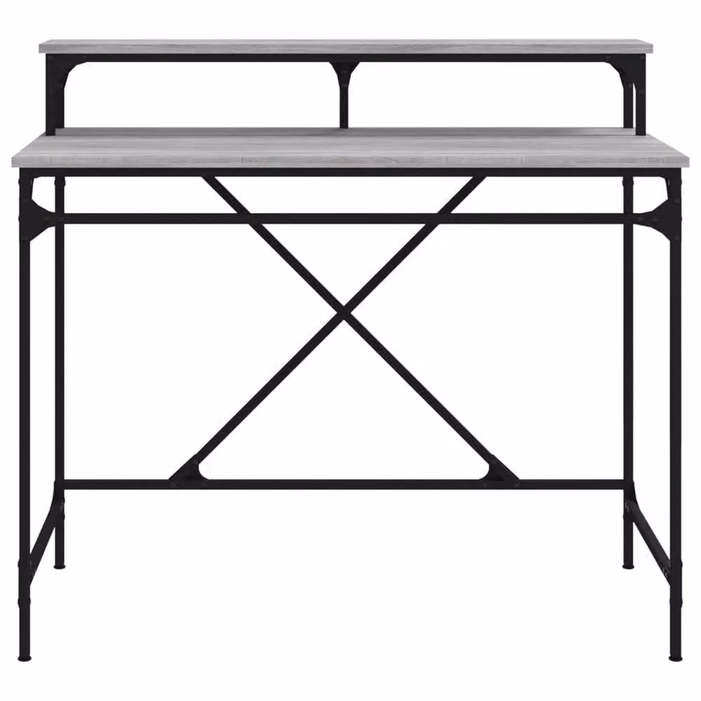 Berkfield Home Computer Desk in Grey Sonoma, W/D/H: 100 x 50 x 90 cm – 4
