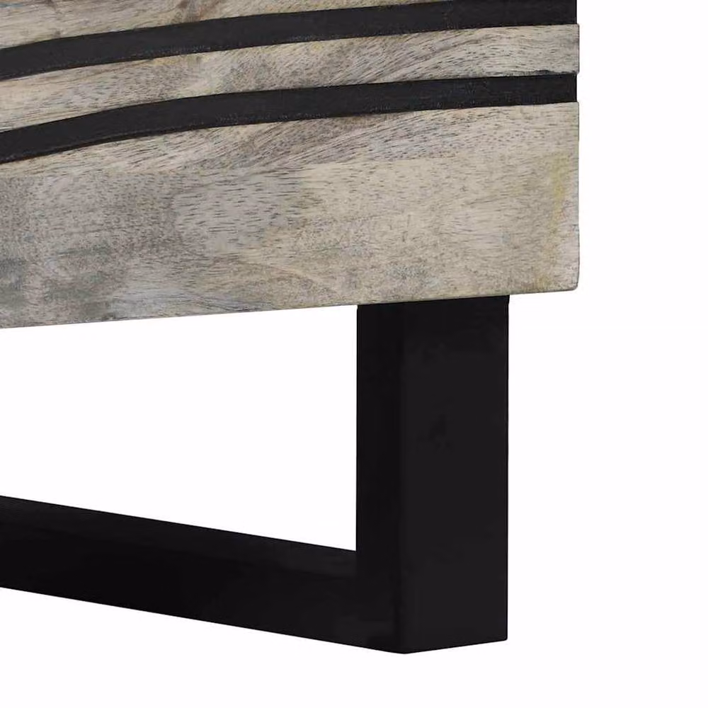 Berkfield Home Modern Bedside Table with Drawer in White, Black and Multicolour, W/D/H: 50 x 33 x 60 cm – 5