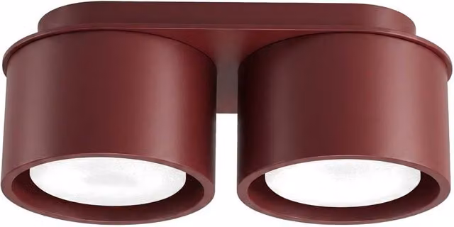 Sollux Lighting Minimalist Round LED Ceiling Lamp in Burgundy, W/D/H: 21 x 21 x 10 cm