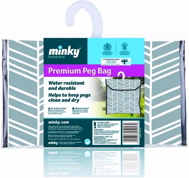 Minky Premium Geometric Linear Peg Bag in Grey