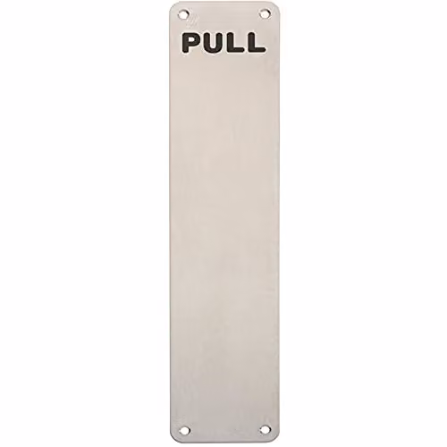 Loops Engraved Door Finger Plate in Brushed Silver Stainless Steel, W: 35 cm, H: 7.5 cm