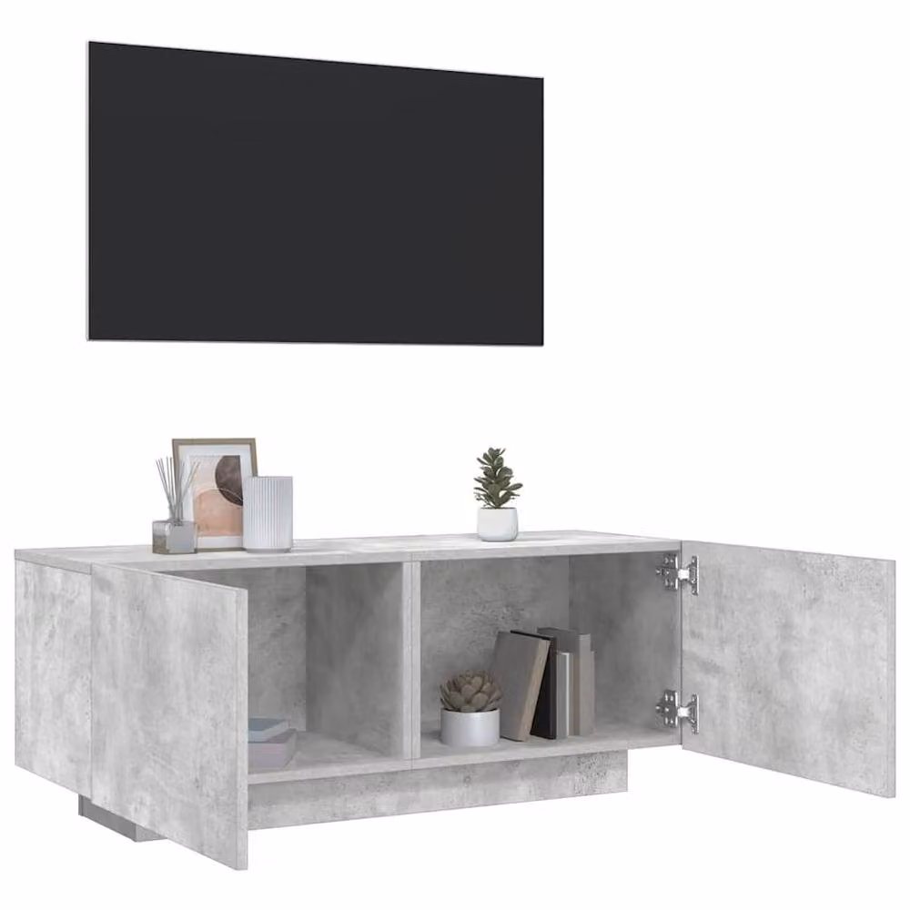 Berkfield Home Concrete Grey TV Cabinet in Engineered Wood W/D/H: 100 x 35 x 40 cm – 2