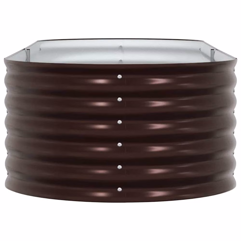 Berkfield Home Garden Brown Galvanised Steel Raised Bed W/D/H: 240 x 80 x 44 cm – 5