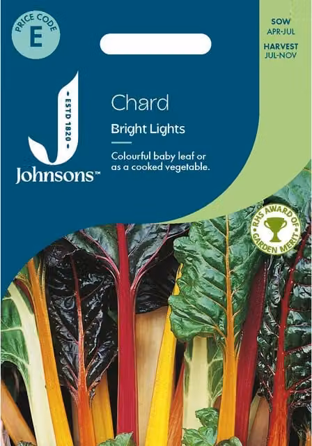Johnsons Seeds Chard Bright Lights Multicolour Vegetable Seeds
