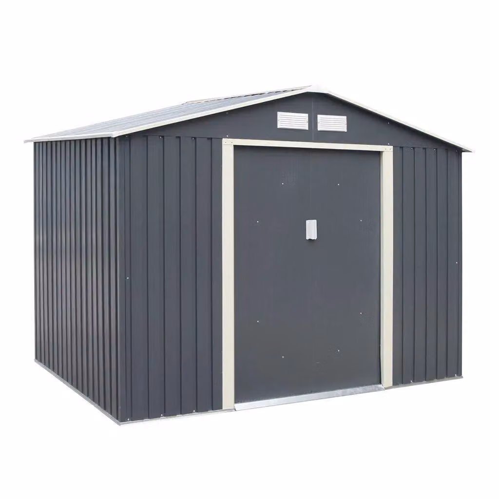 Cheshire Double Door Metal Apex Shed in Dark Grey – 2