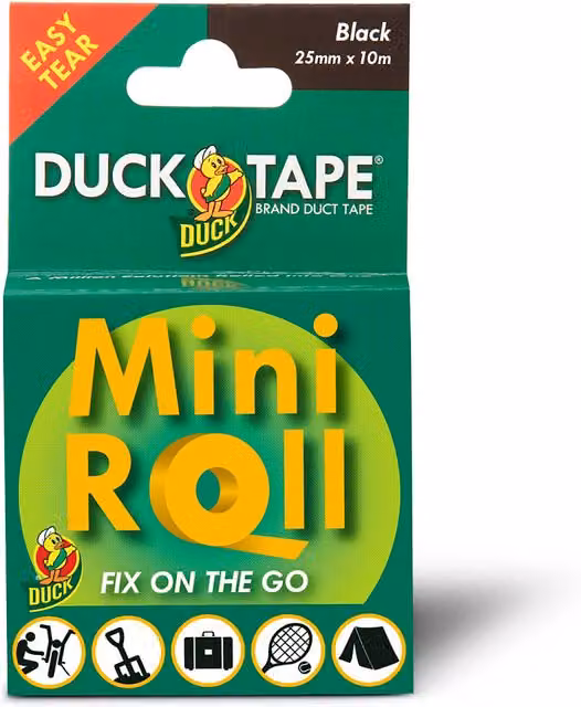 Duck Tape Mini Roll Cloth Duct Tape in Black