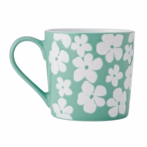 Mikasa Blue and Green Floral Stoneware Mug, 360ml