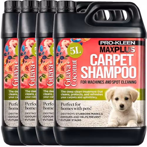 Pro-Kleen MAXPLUS Carpet Shampoo Cleaner with Coconut and Guava Fragrance, 4 x 5 l – 1