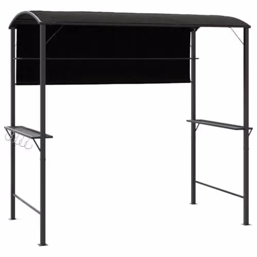 vidaXL Gazebo with Curved Roof in Anthracite, W/D/H: 220 x 110 x 200 cm
