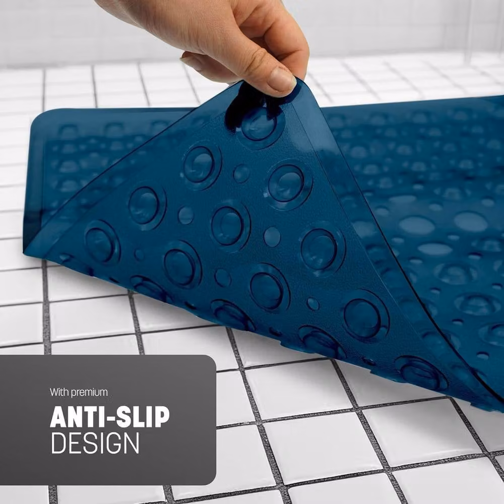 Keplin Non-Slip Square Bath Mat in Blue, W/D: 54 x 54 cm – 5
